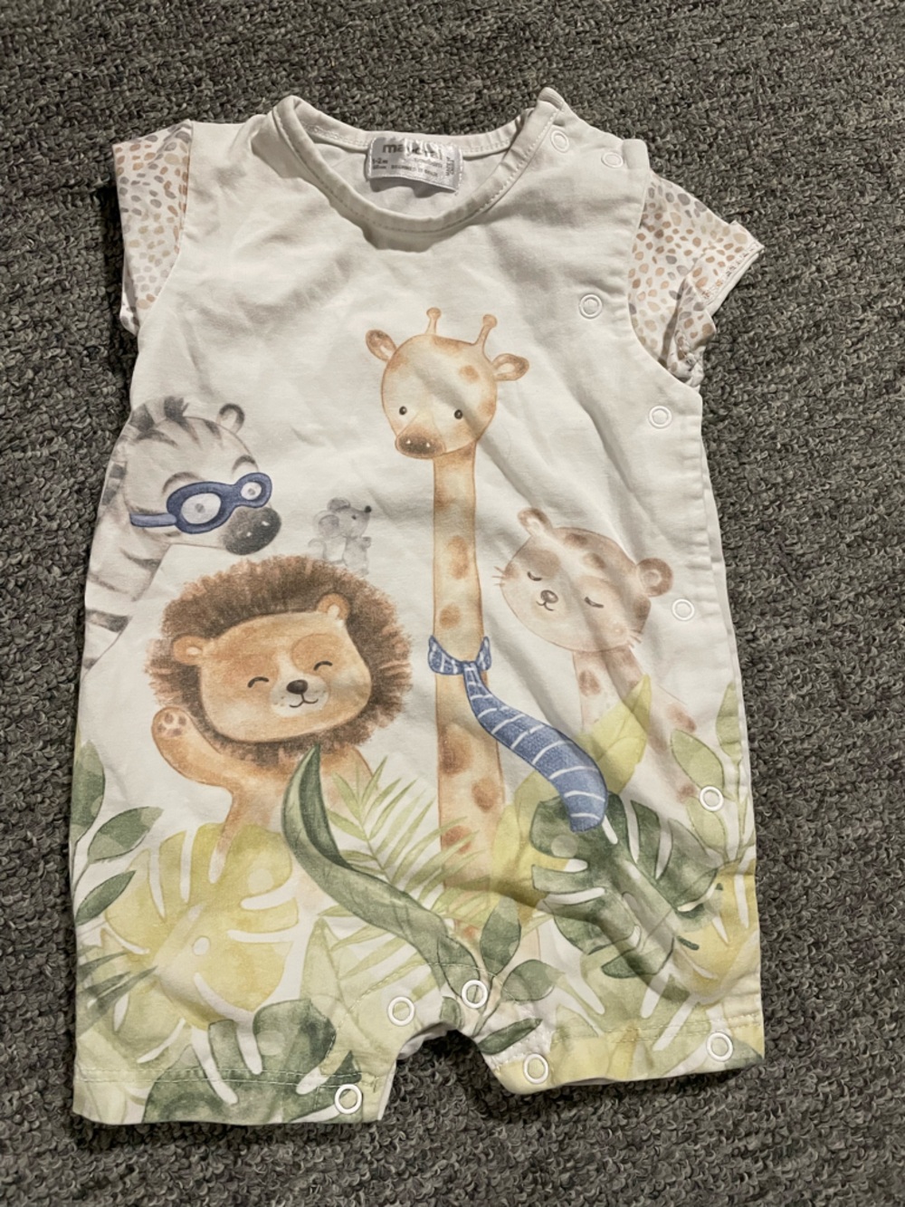 Baby  Romper - Neutral Animal Print